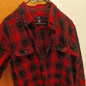 Red and black buffalo plaid shirt